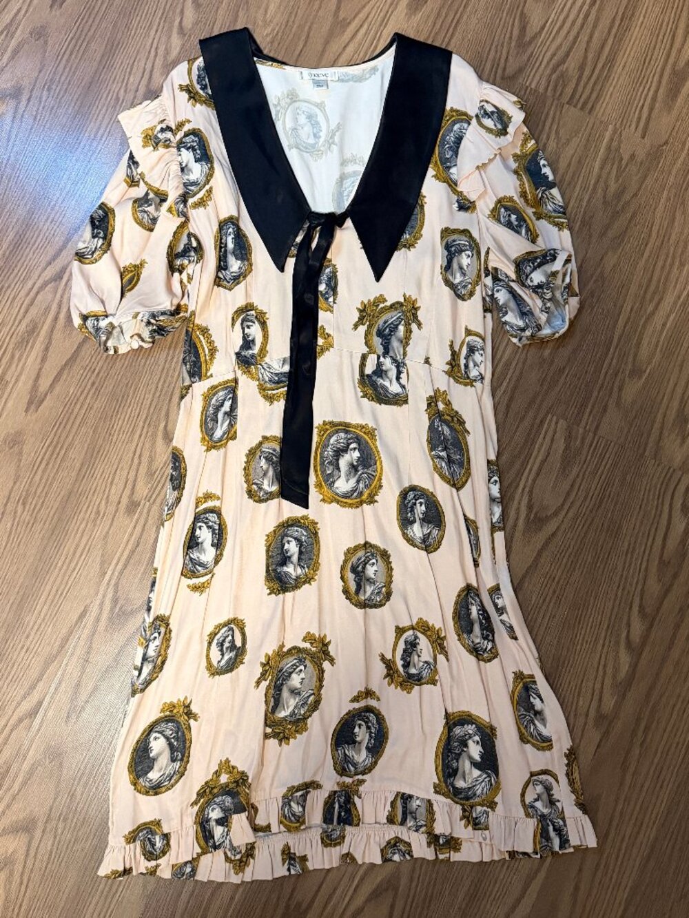 Maeve Satin Portrait Front-Tie Mini Dress Size L